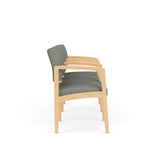 Lenox Wood Waiting Reception 3 Seat Tandem Seating Wood Frame