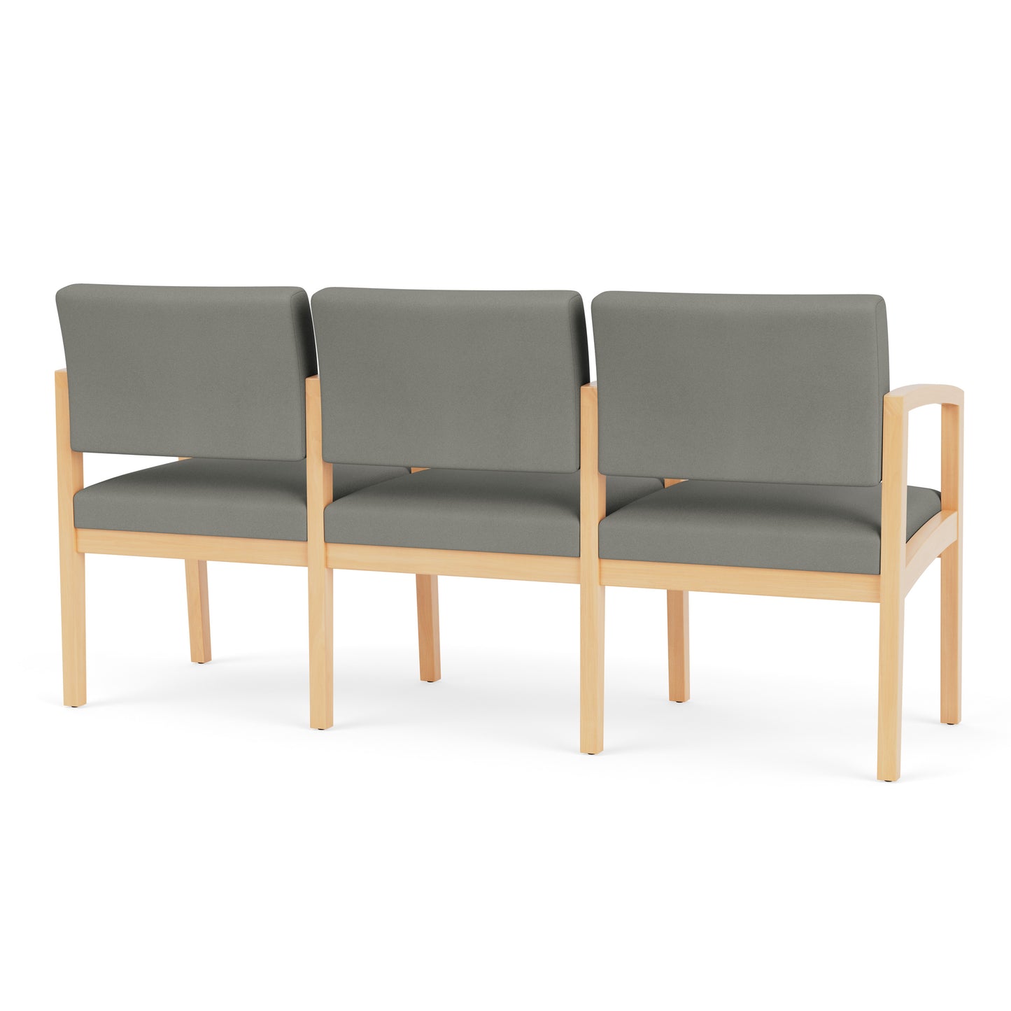 Lenox Wood Waiting Reception 3 Seat Tandem Seating Wood Frame