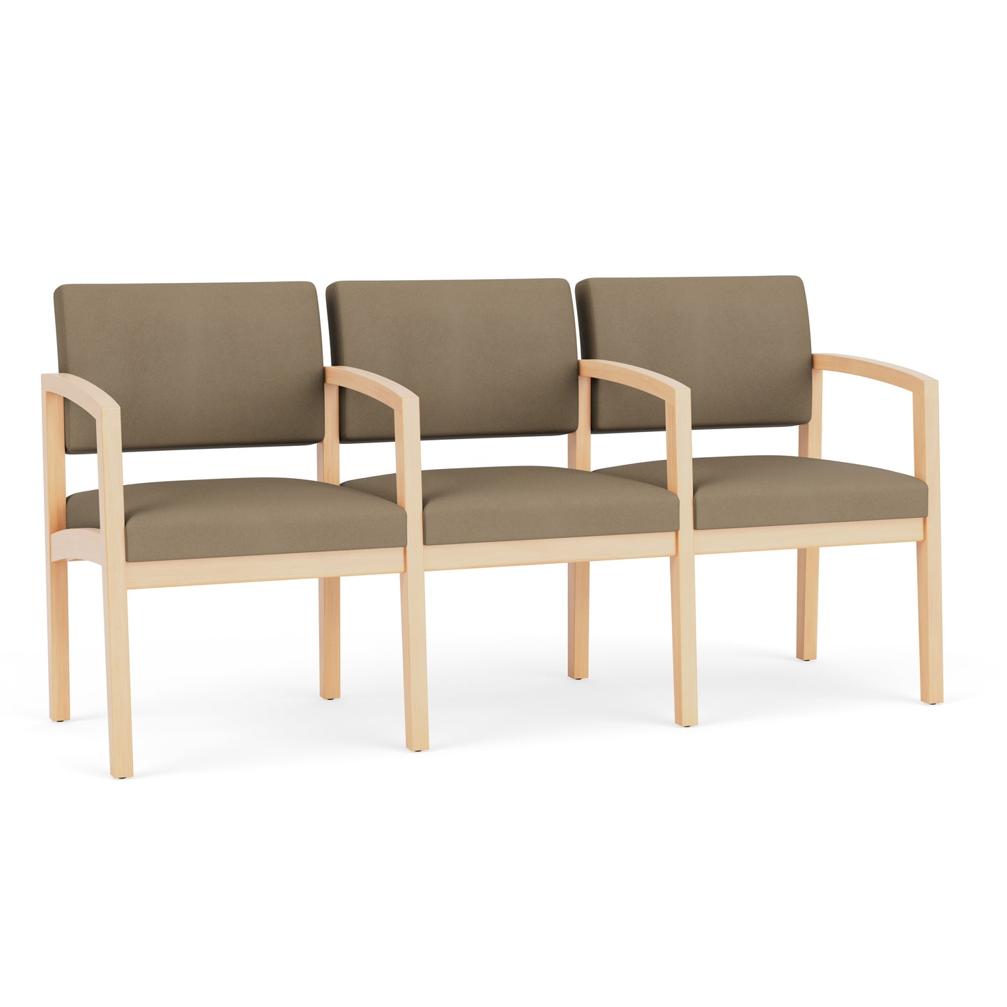 Lenox Wood Waiting Reception 3 Seat Tandem Seating Wood Frame