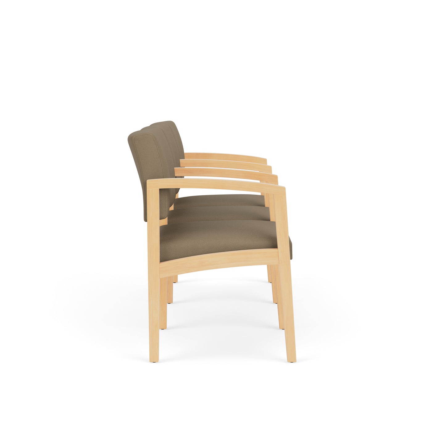 Lenox Wood Waiting Reception 3 Seat Tandem Seating Wood Frame