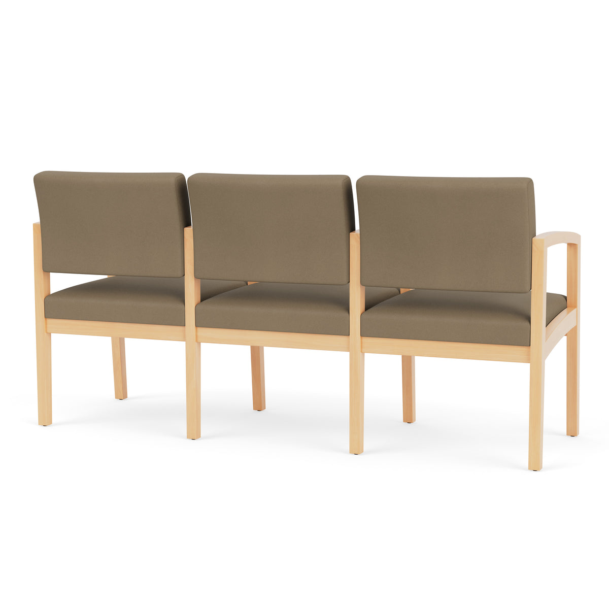 Lenox Wood Waiting Reception 3 Seat Tandem Seating Wood Frame