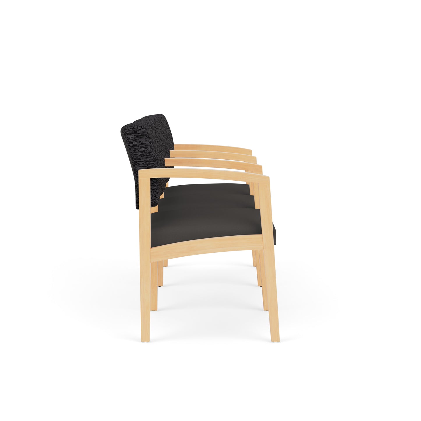 Lenox Wood Waiting Reception 3 Seat Tandem Seating Wood Frame