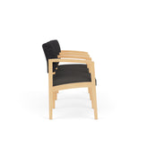 Lenox Wood Waiting Reception 3 Seat Tandem Seating Wood Frame