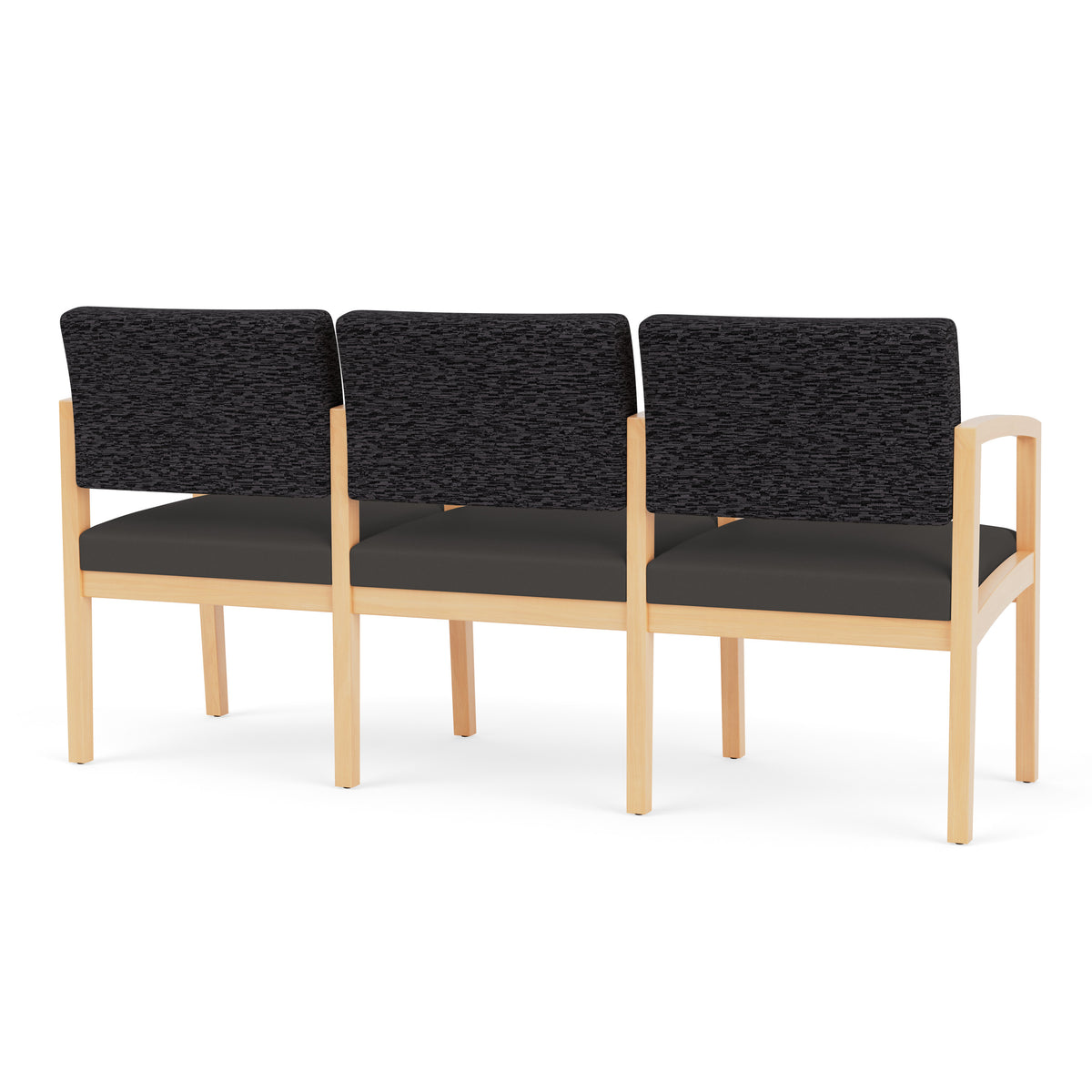 Lenox Wood Waiting Reception 3 Seat Tandem Seating Wood Frame
