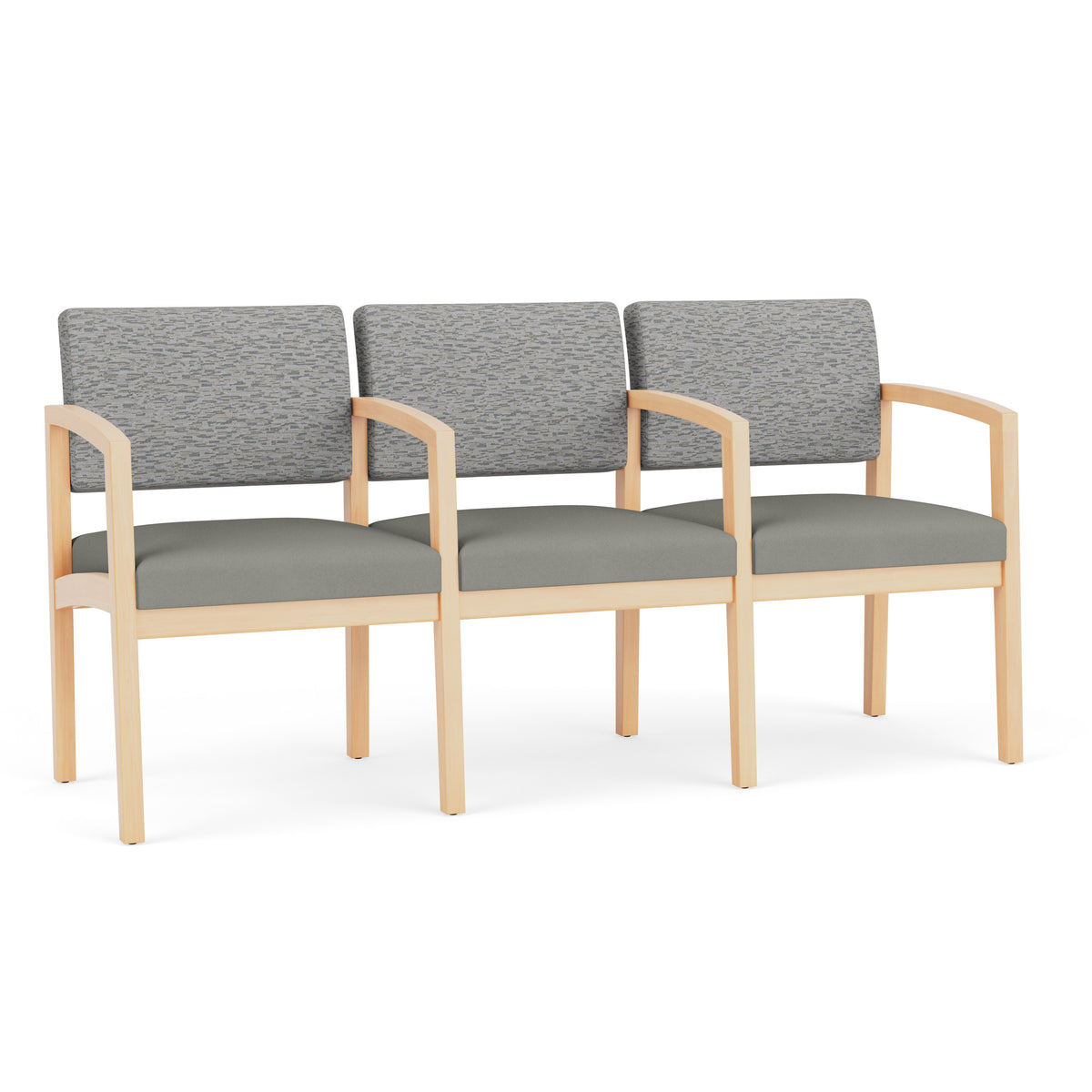 Lenox Wood Waiting Reception 3 Seat Tandem Seating Wood Frame
