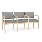 Lenox Wood Waiting Reception 3 Seat Tandem Seating Wood Frame