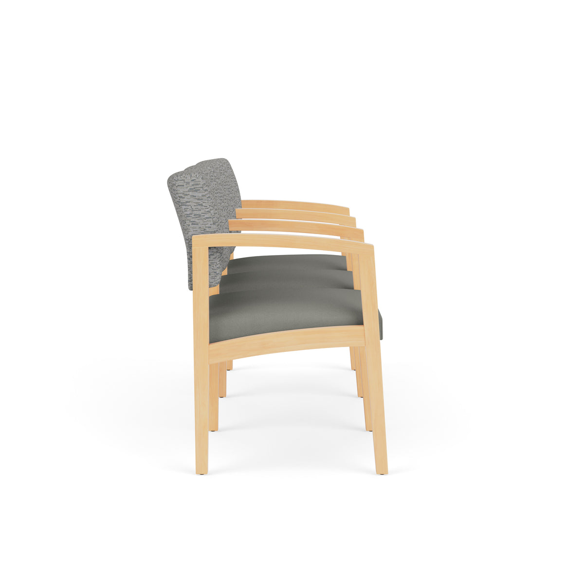 Lenox Wood Waiting Reception 3 Seat Tandem Seating Wood Frame