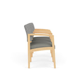 Lenox Wood Waiting Reception 3 Seat Tandem Seating Wood Frame
