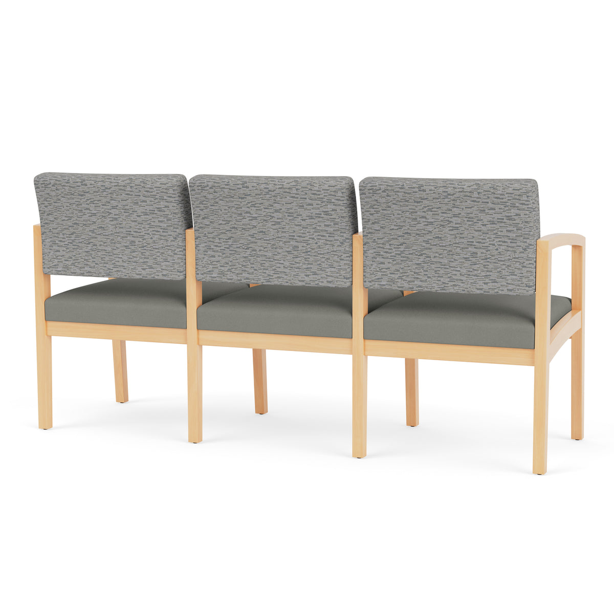 Lenox Wood Waiting Reception 3 Seat Tandem Seating Wood Frame