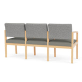Lenox Wood Waiting Reception 3 Seat Tandem Seating Wood Frame