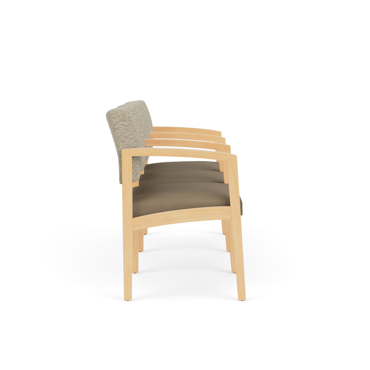 Lenox Wood Waiting Reception 3 Seat Tandem Seating Wood Frame