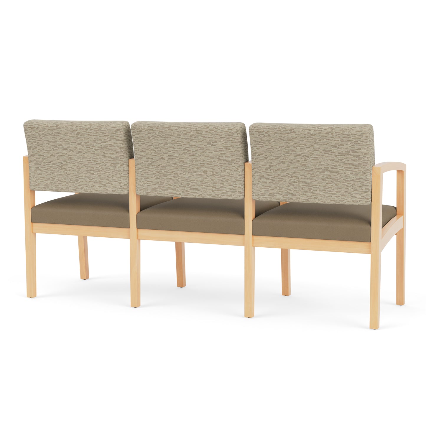 Lenox Wood Waiting Reception 3 Seat Tandem Seating Wood Frame
