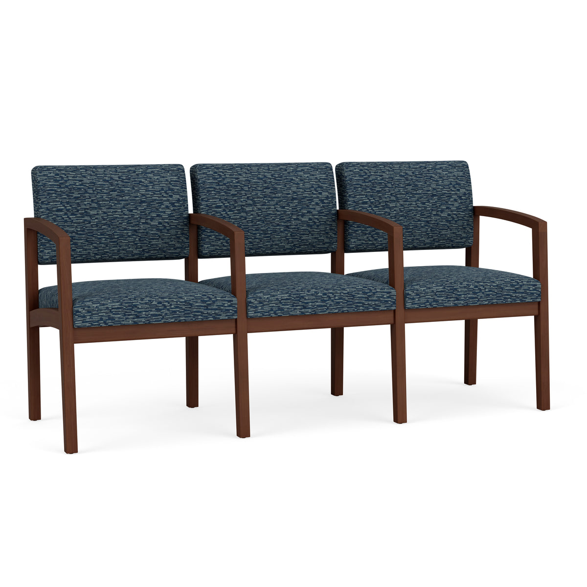 Lenox Wood Waiting Reception 3 Seat Tandem Seating Wood Frame