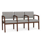 Lenox Wood Waiting Reception 3 Seat Tandem Seating Wood Frame