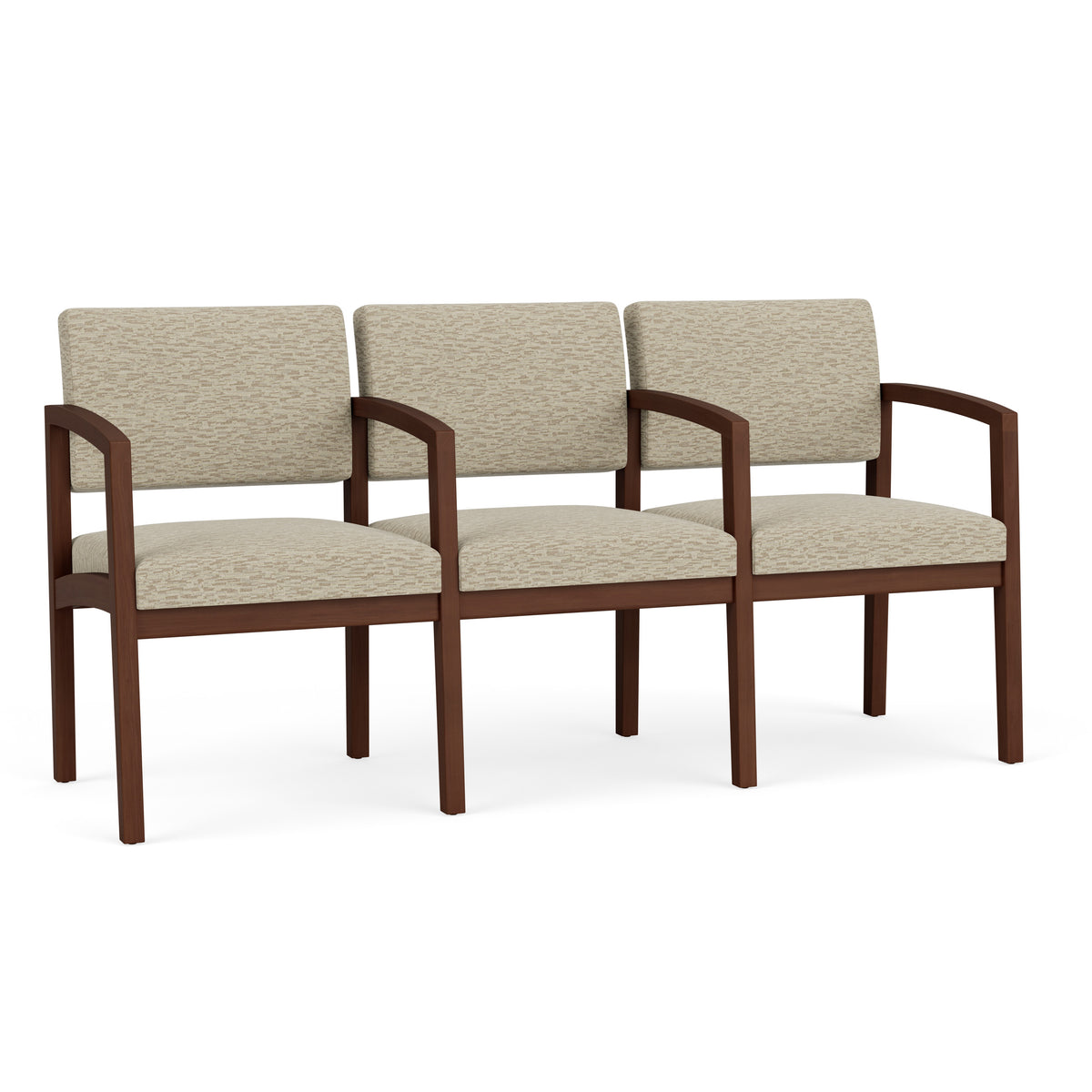 Lenox Wood Waiting Reception 3 Seat Tandem Seating Wood Frame