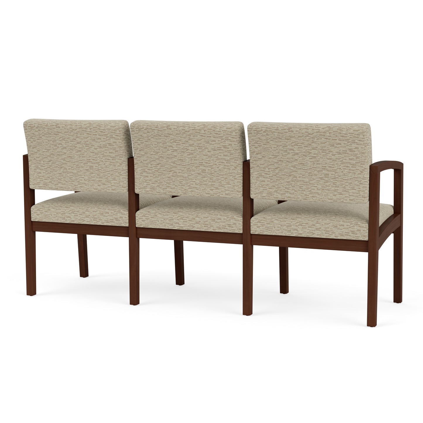 Lenox Wood Waiting Reception 3 Seat Tandem Seating Wood Frame