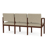 Lenox Wood Waiting Reception 3 Seat Tandem Seating Wood Frame