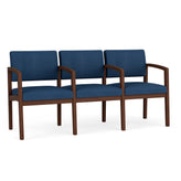 Lenox Wood Waiting Reception 3 Seat Tandem Seating Wood Frame