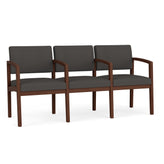 Lenox Wood Waiting Reception 3 Seat Tandem Seating Wood Frame