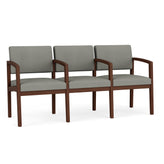 Lenox Wood Waiting Reception 3 Seat Tandem Seating Wood Frame