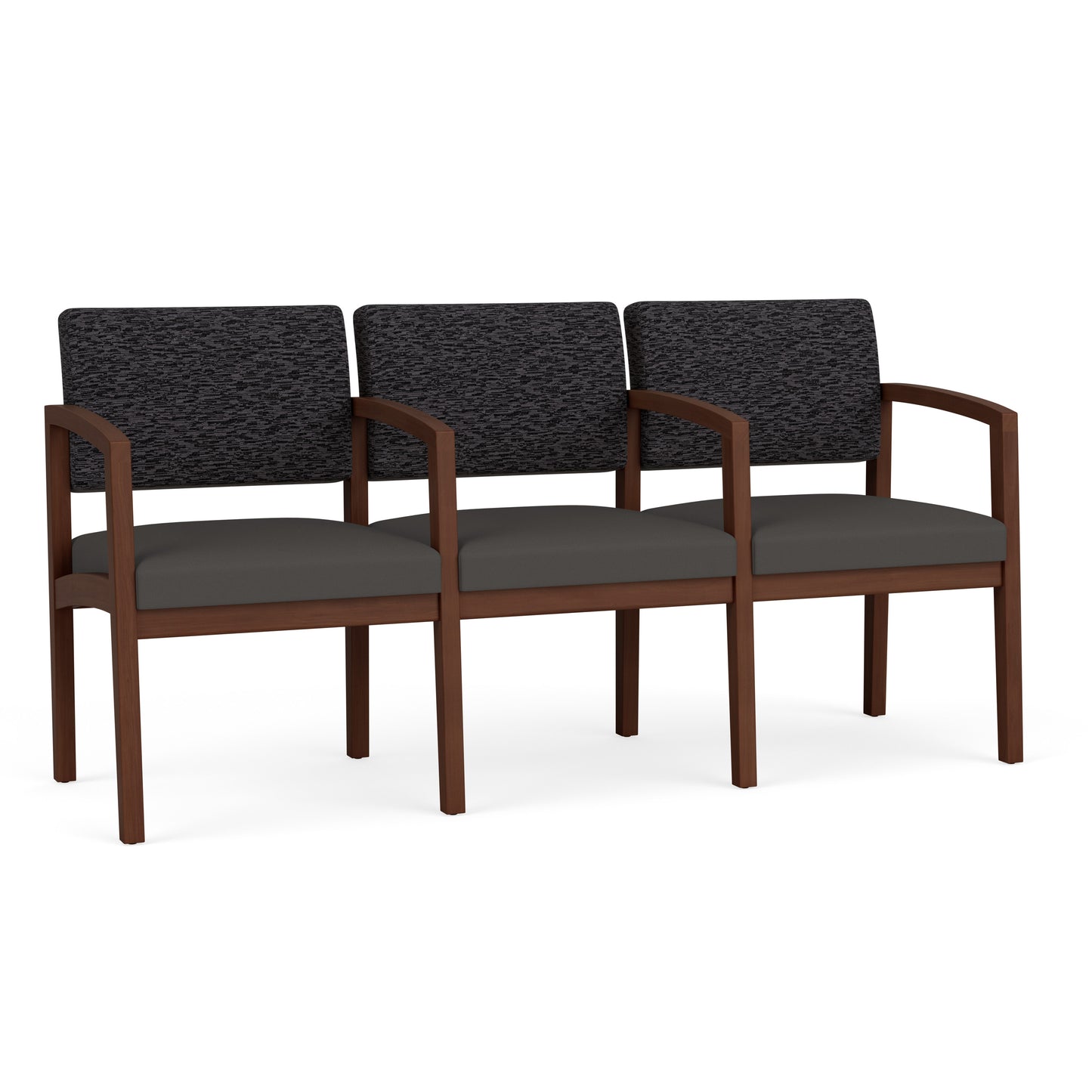 Lenox Wood Waiting Reception 3 Seat Tandem Seating Wood Frame
