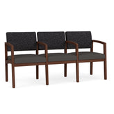 Lenox Wood Waiting Reception 3 Seat Tandem Seating Wood Frame