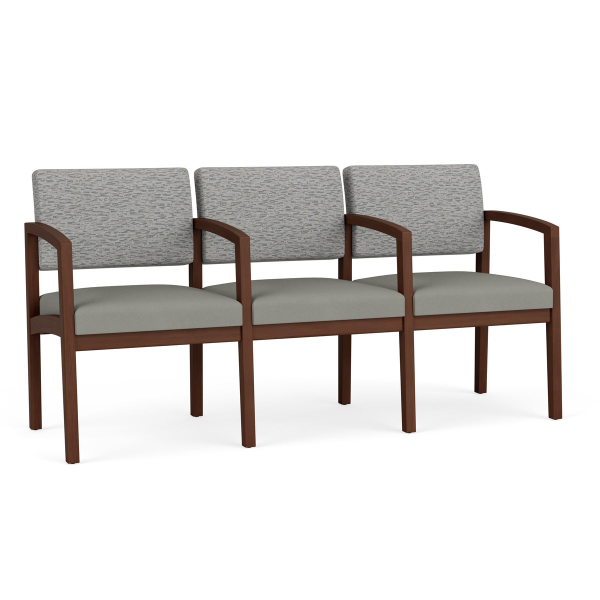 Lenox Wood Waiting Reception 3 Seat Tandem Seating Wood Frame