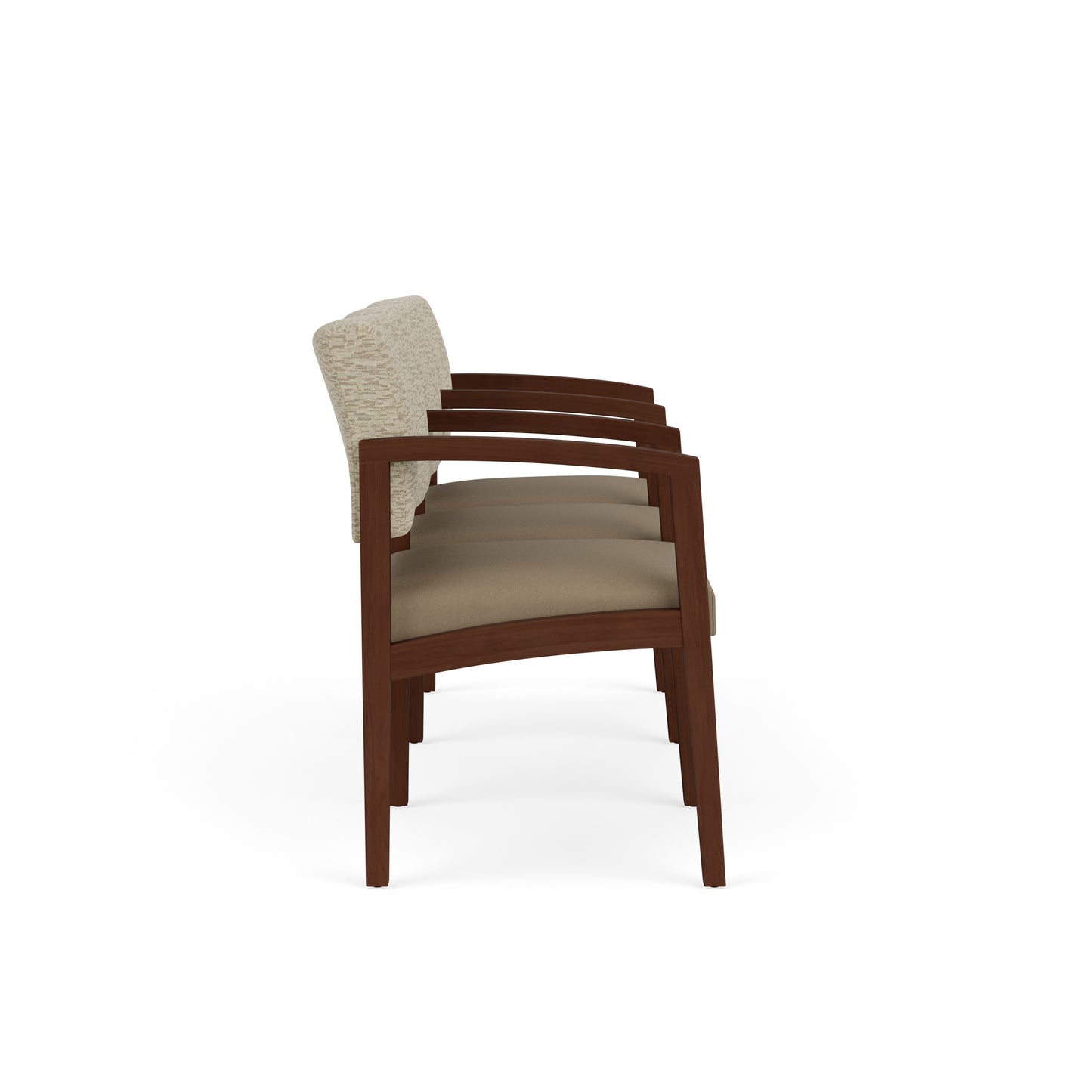 Lenox Wood Waiting Reception 3 Seat Tandem Seating Wood Frame