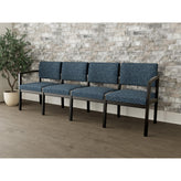 Lenox Wood Waiting Reception 4 Seat Tandem Seating Wood Frame No Center Arms