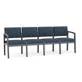 Lenox Wood Waiting Reception 4 Seat Tandem Seating Wood Frame No Center Arms