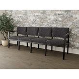 Lenox Wood Waiting Reception 4 Seat Tandem Seating Wood Frame No Center Arms