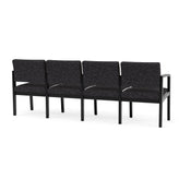 Lenox Wood Waiting Reception 4 Seat Tandem Seating Wood Frame No Center Arms