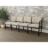 Lenox Wood Waiting Reception 4 Seat Tandem Seating Wood Frame No Center Arms