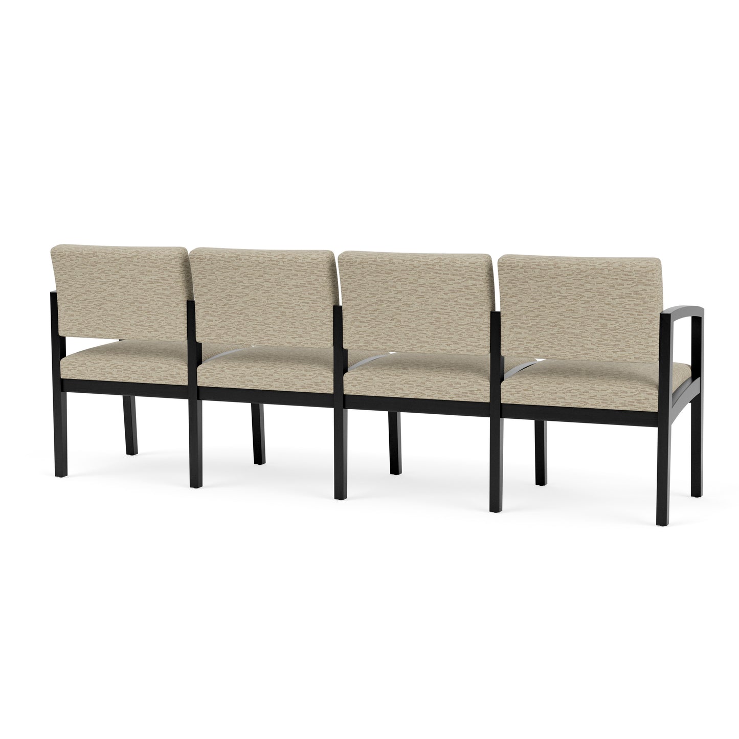 Lenox Wood Waiting Reception 4 Seat Tandem Seating Wood Frame No Center Arms