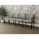 Lenox Wood Waiting Reception 4 Seat Tandem Seating Wood Frame No Center Arms