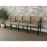 Lenox Wood Waiting Reception 4 Seat Tandem Seating Wood Frame No Center Arms