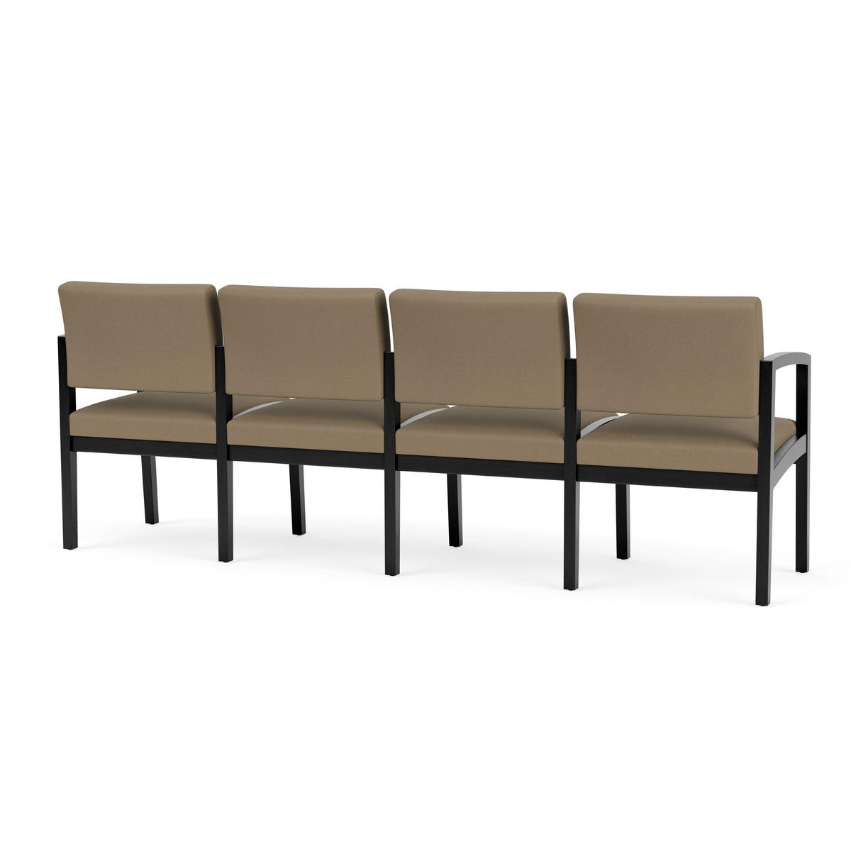 Lenox Wood Waiting Reception 4 Seat Tandem Seating Wood Frame No Center Arms