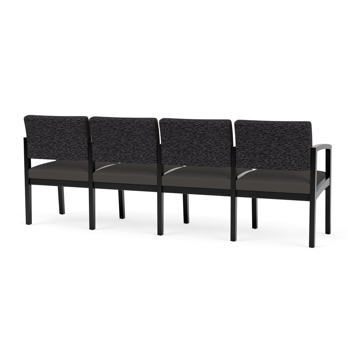 Lenox Wood Waiting Reception 4 Seat Tandem Seating Wood Frame No Center Arms