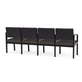 Lenox Wood Waiting Reception 4 Seat Tandem Seating Wood Frame No Center Arms