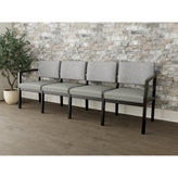 Lenox Wood Waiting Reception 4 Seat Tandem Seating Wood Frame No Center Arms