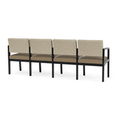 Lenox Wood Waiting Reception 4 Seat Tandem Seating Wood Frame No Center Arms