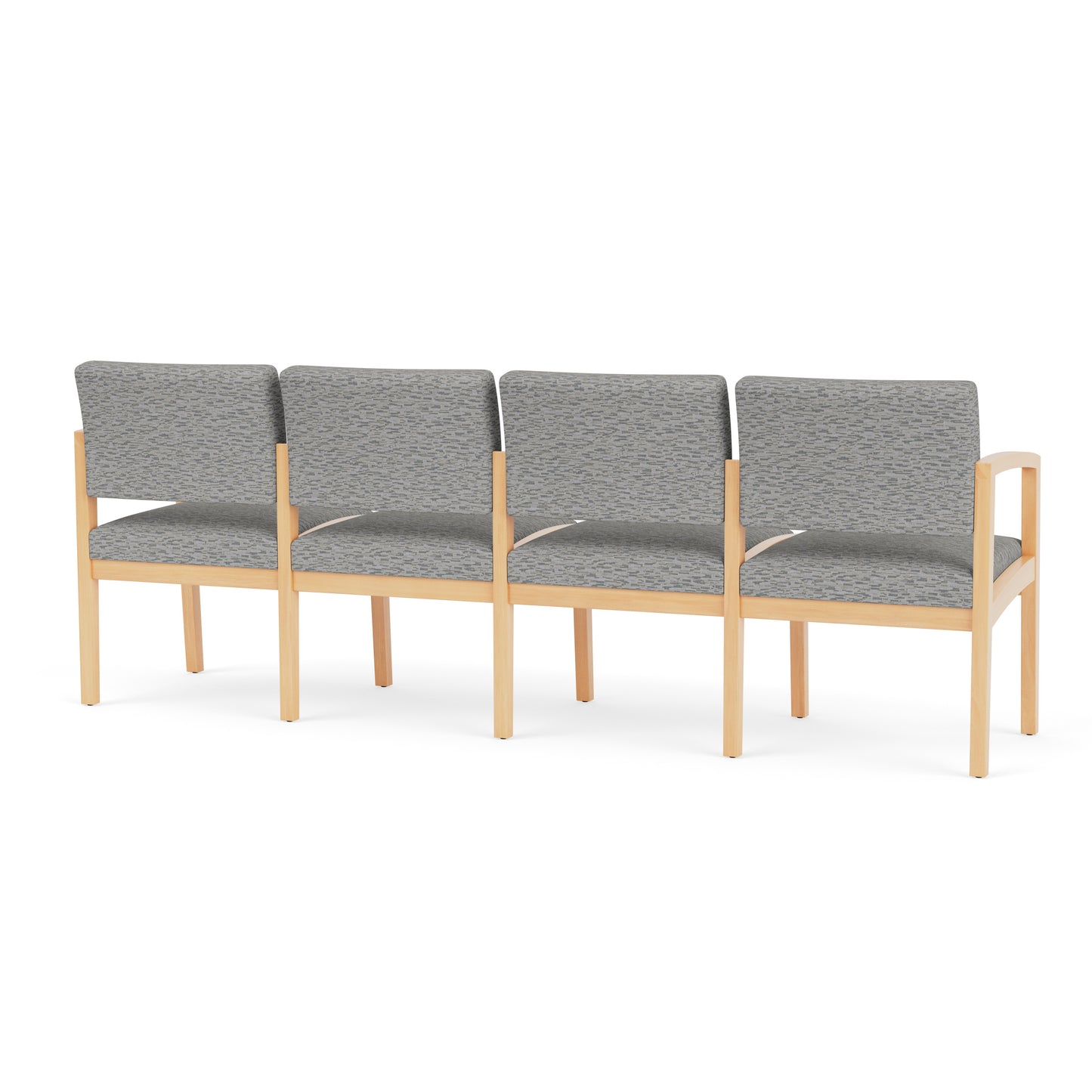 Lenox Wood Waiting Reception 4 Seat Tandem Seating Wood Frame No Center Arms