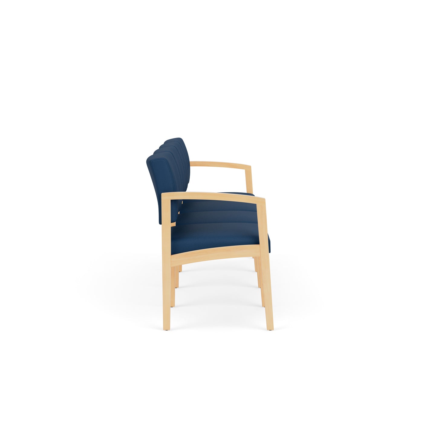Lenox Wood Waiting Reception 4 Seat Tandem Seating Wood Frame No Center Arms