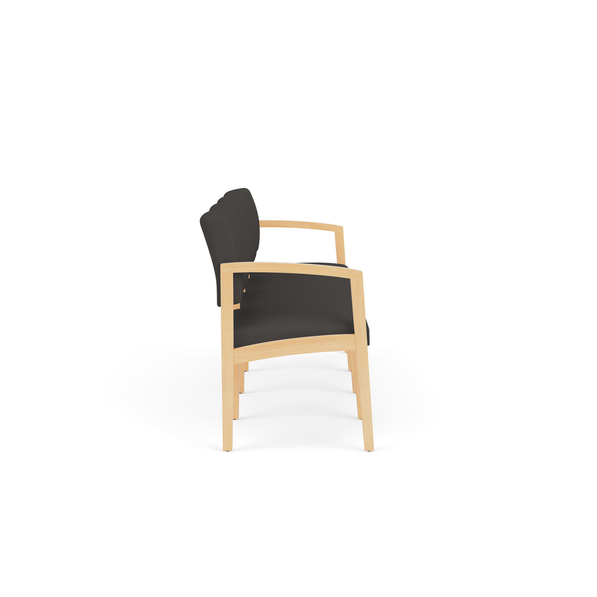 Lenox Wood Waiting Reception 4 Seat Tandem Seating Wood Frame No Center Arms