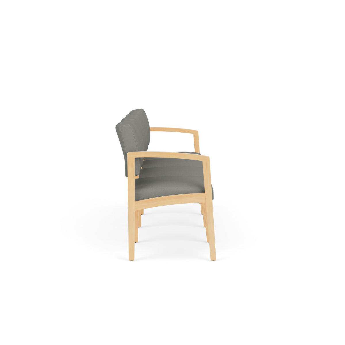 Lenox Wood Waiting Reception 4 Seat Tandem Seating Wood Frame No Center Arms