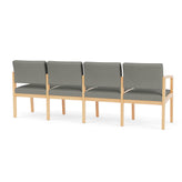 Lenox Wood Waiting Reception 4 Seat Tandem Seating Wood Frame No Center Arms