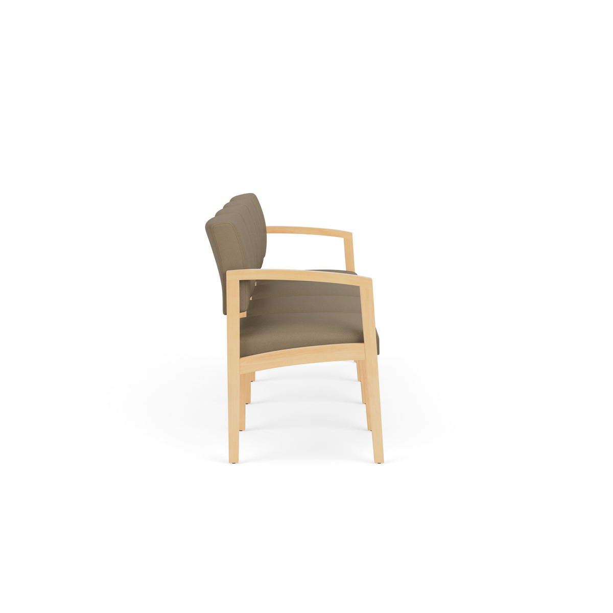 Lenox Wood Waiting Reception 4 Seat Tandem Seating Wood Frame No Center Arms