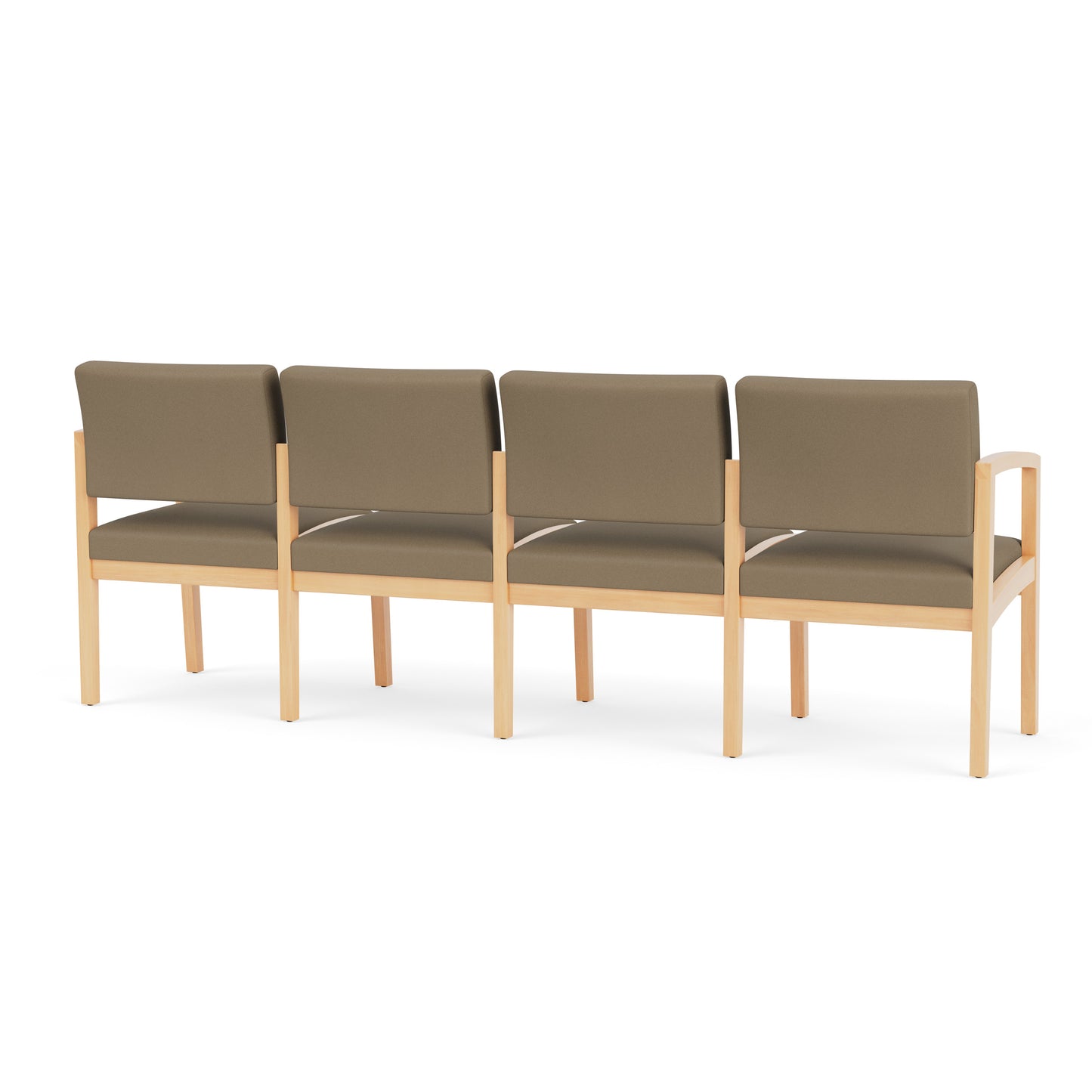 Lenox Wood Waiting Reception 4 Seat Tandem Seating Wood Frame No Center Arms
