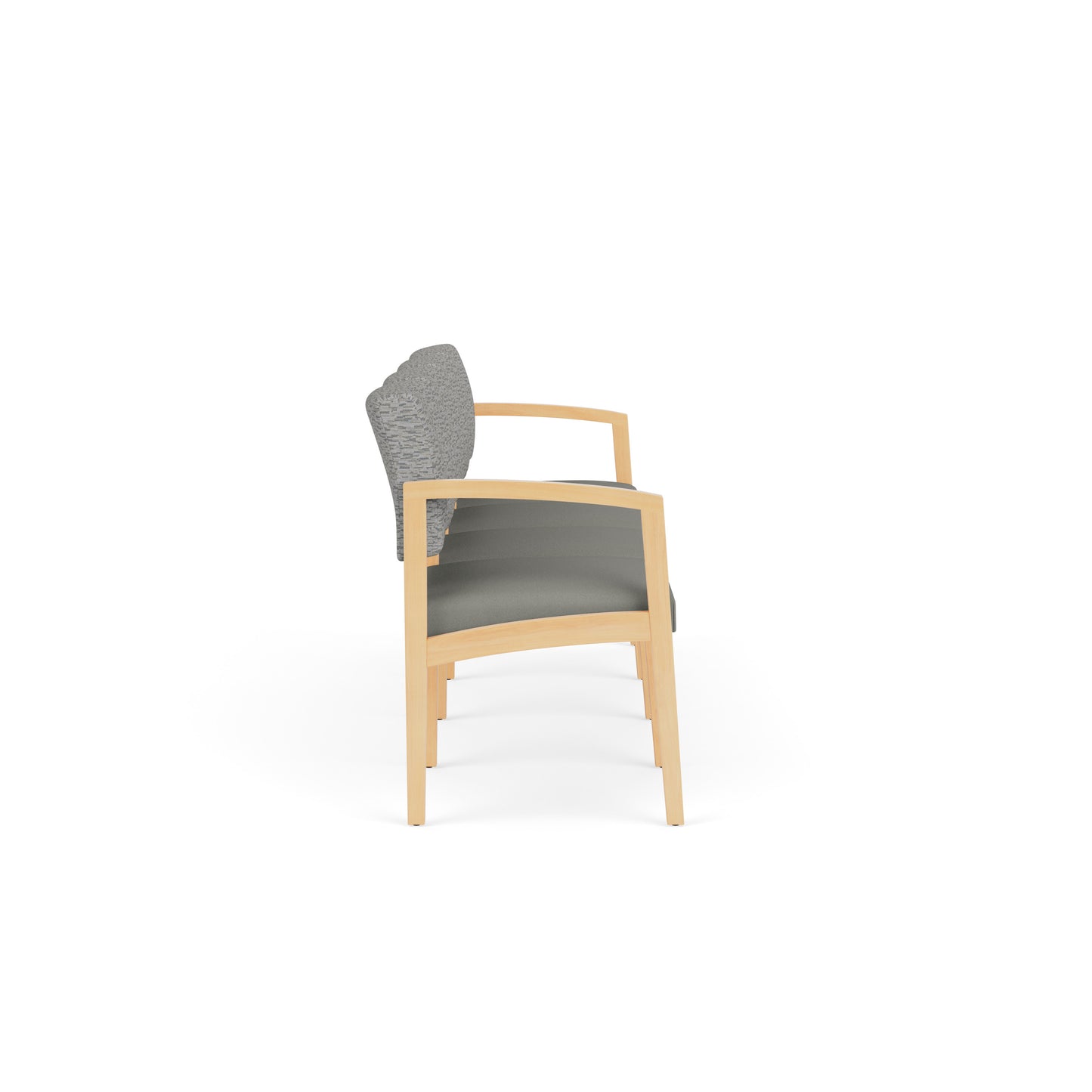 Lenox Wood Waiting Reception 4 Seat Tandem Seating Wood Frame No Center Arms