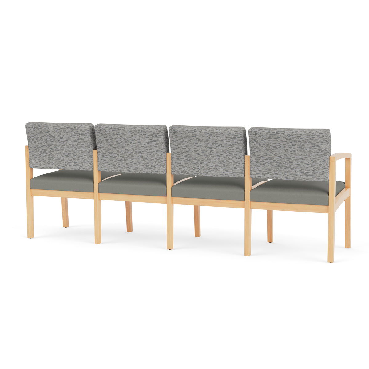 Lenox Wood Waiting Reception 4 Seat Tandem Seating Wood Frame No Center Arms